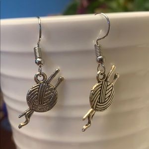 Earrings, Yarn with Crochet / Sewing Hooks
